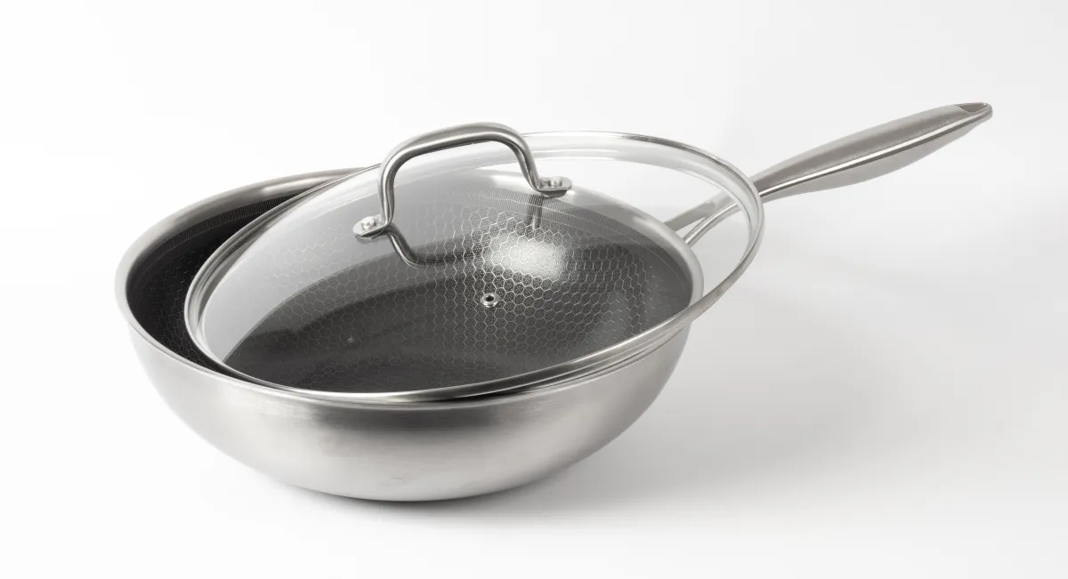 byGaard WP2625 Hybrid wok pande (gryde) mat stål, 30 cm x 9 cm, med glaslåg,