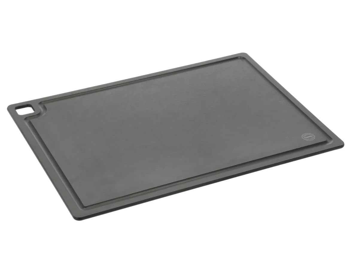 Pillivuyt Gourmet skærebræt m. silikonefødder 44 x 32,5 x 0,6 cm, sort