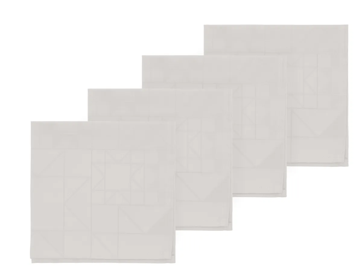 Södahl Star damask mundservietter 45x45 cm, 4-pak white