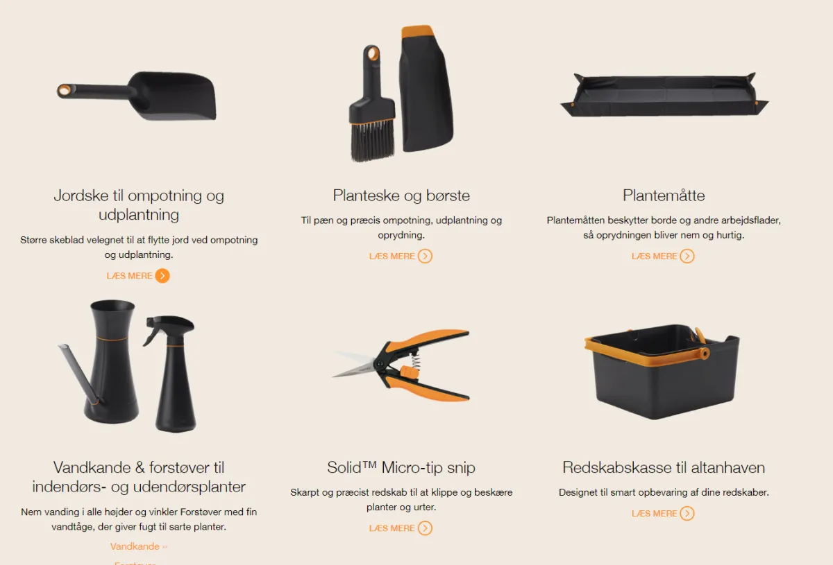 Fiskars havepakke stor 9 dele