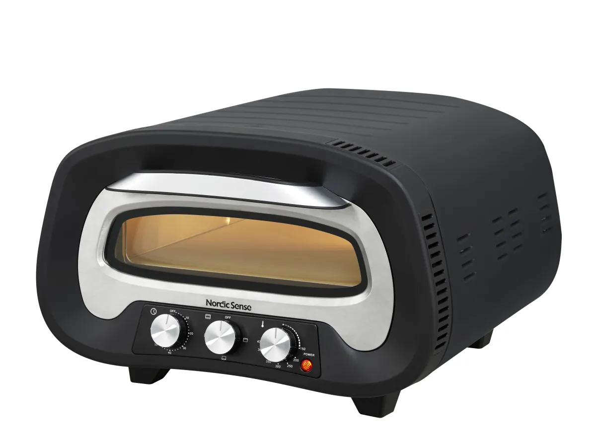 Nordic Sense pizzaovn elektrisk 2200 watt sort/sølv