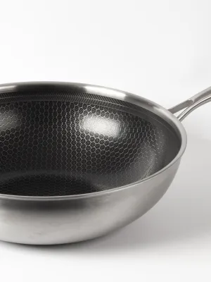 byGaard WP2625 Hybrid wok pande (gryde) mat stål, 30 cm x 9 cm, med glaslåg,