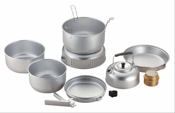 Produkt CapableX SK2681 Stormkøkken sæt 10 dele, med messing sprit brænder Billede