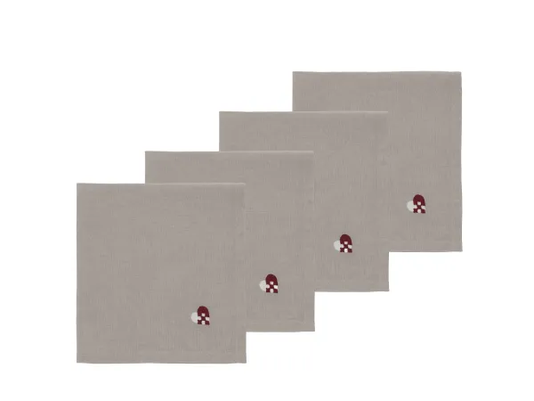 Produkt Södahl Stofservietter 4 stk i dark red, Christmas Hearts Embroidery Billede