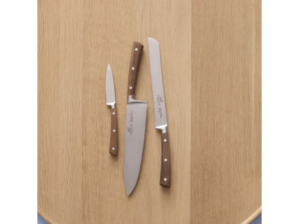 Produkt Lion Sabatier Gemini knivsæt 3 dele, urte-, brød- og kokkekniv, valnød skaft FSC Billede